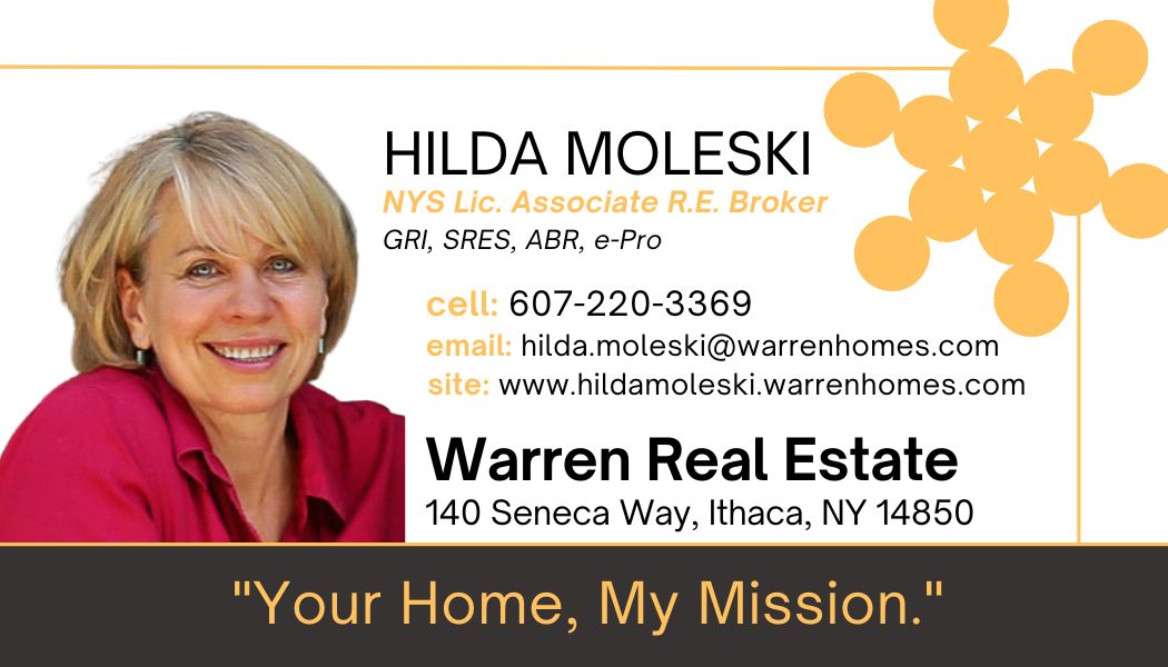 Business Card - Hilda Moleski, NHYS Lic. Associate Real Estate Broker at Warren Real Estate